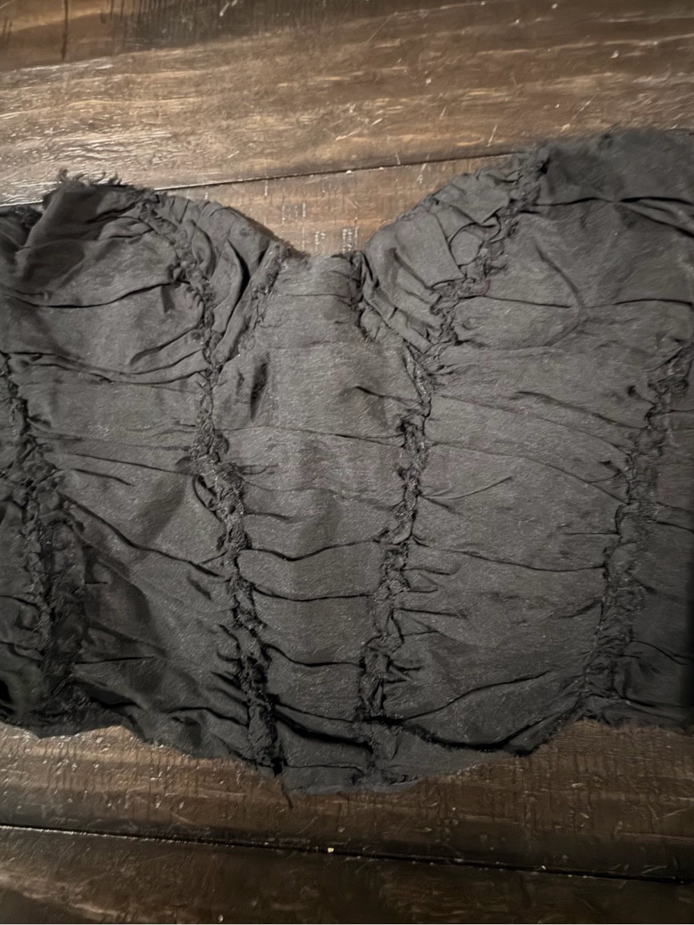 Zara Black Ruched Strapless Bustier Corset Top | Size USA S